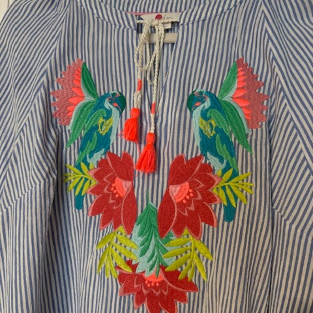 Boden Embroidered Peasant Blouse